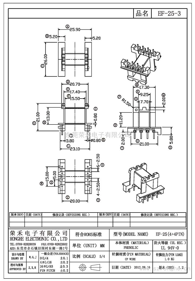 RH-EF-25-3/EF-25臥式 (4+4PIN)
