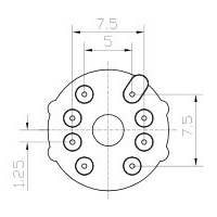 HX-036 磁環底座 4+4針 BASE