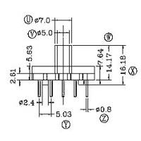 HXL-027 磁環 底座 5+5針 BASE